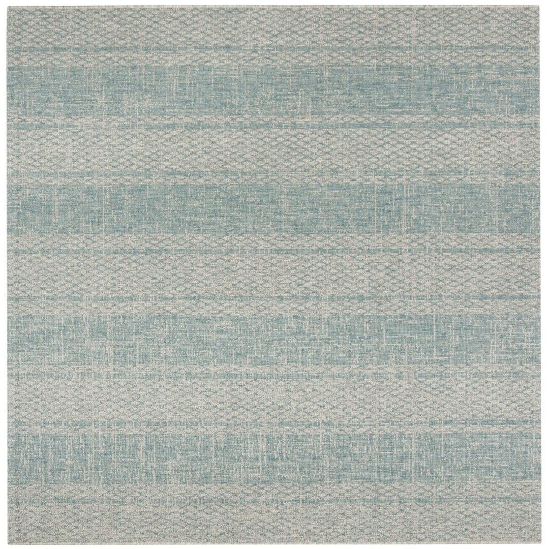 SAFAVIEH Outdoor CY8736-37112 Courtyard Light Grey / Aqua Rug Image 1