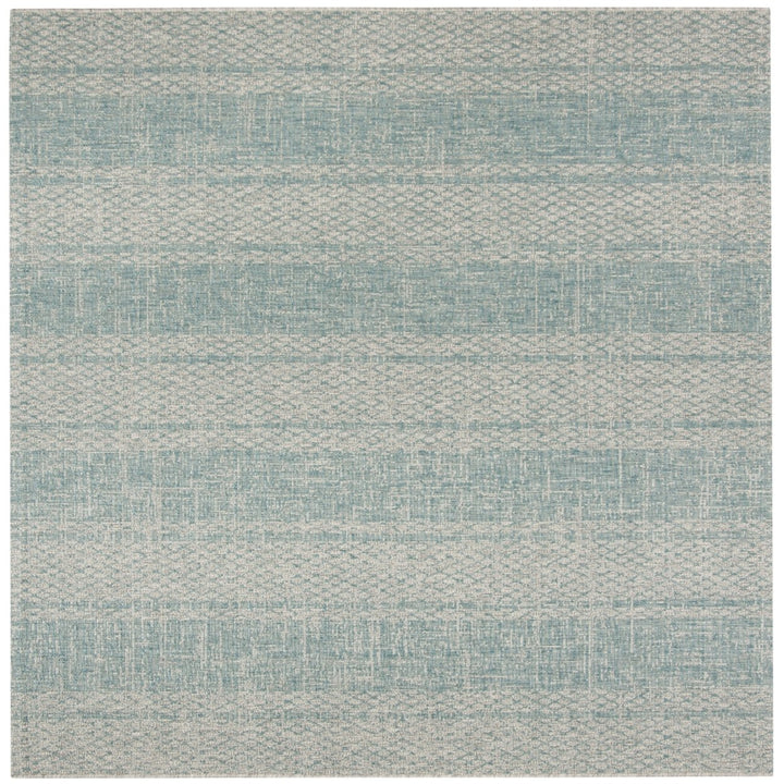 SAFAVIEH Outdoor CY8736-37112 Courtyard Light Grey / Aqua Rug Image 1