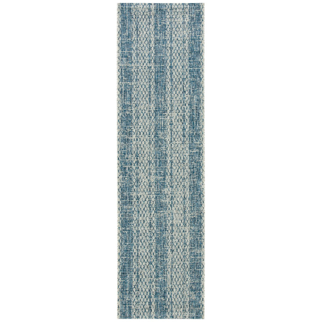 SAFAVIEH Outdoor CY8736-36812 Courtyard Light Grey / Blue Rug Image 1