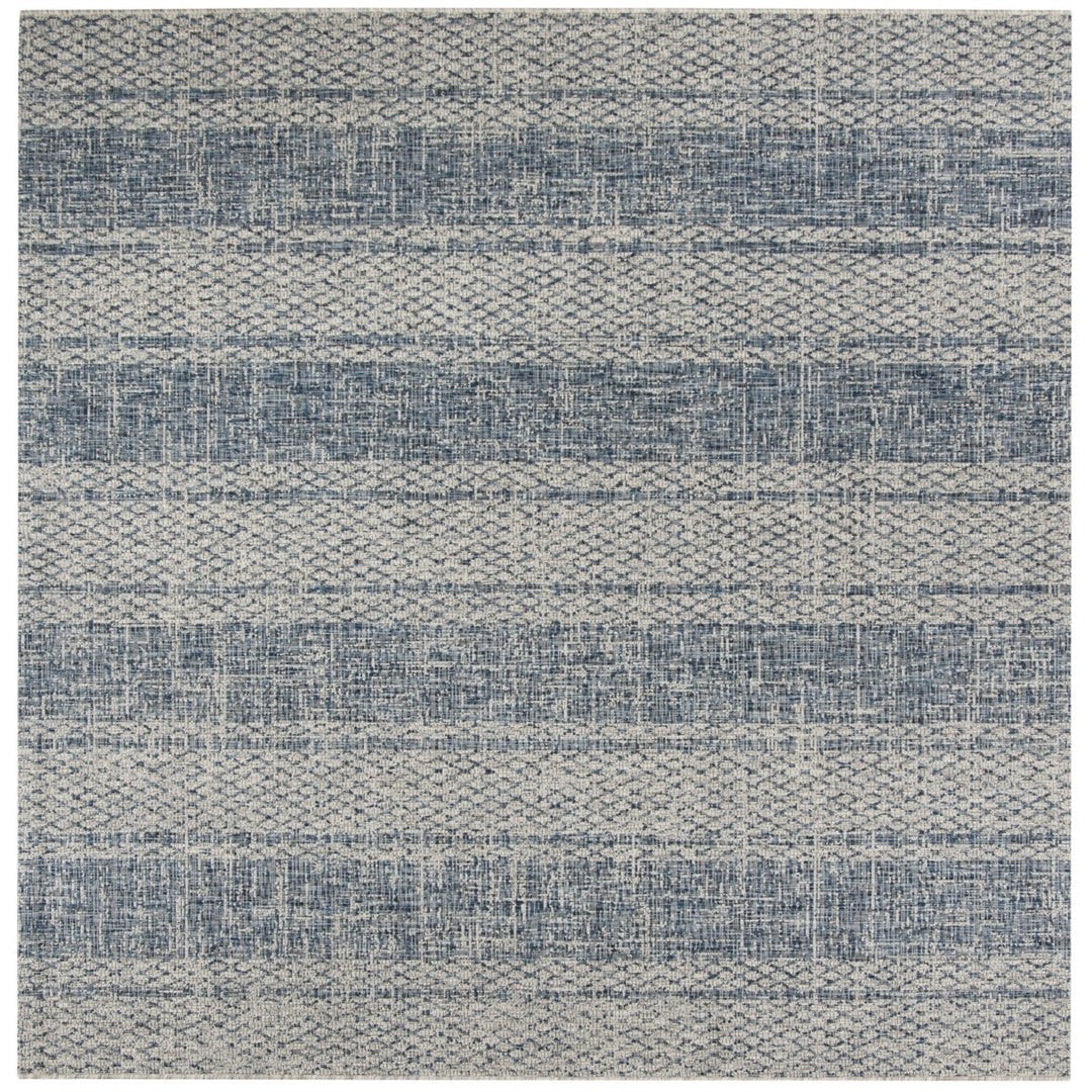 SAFAVIEH Outdoor CY8736-36812 Courtyard Light Grey / Blue Rug Image 1