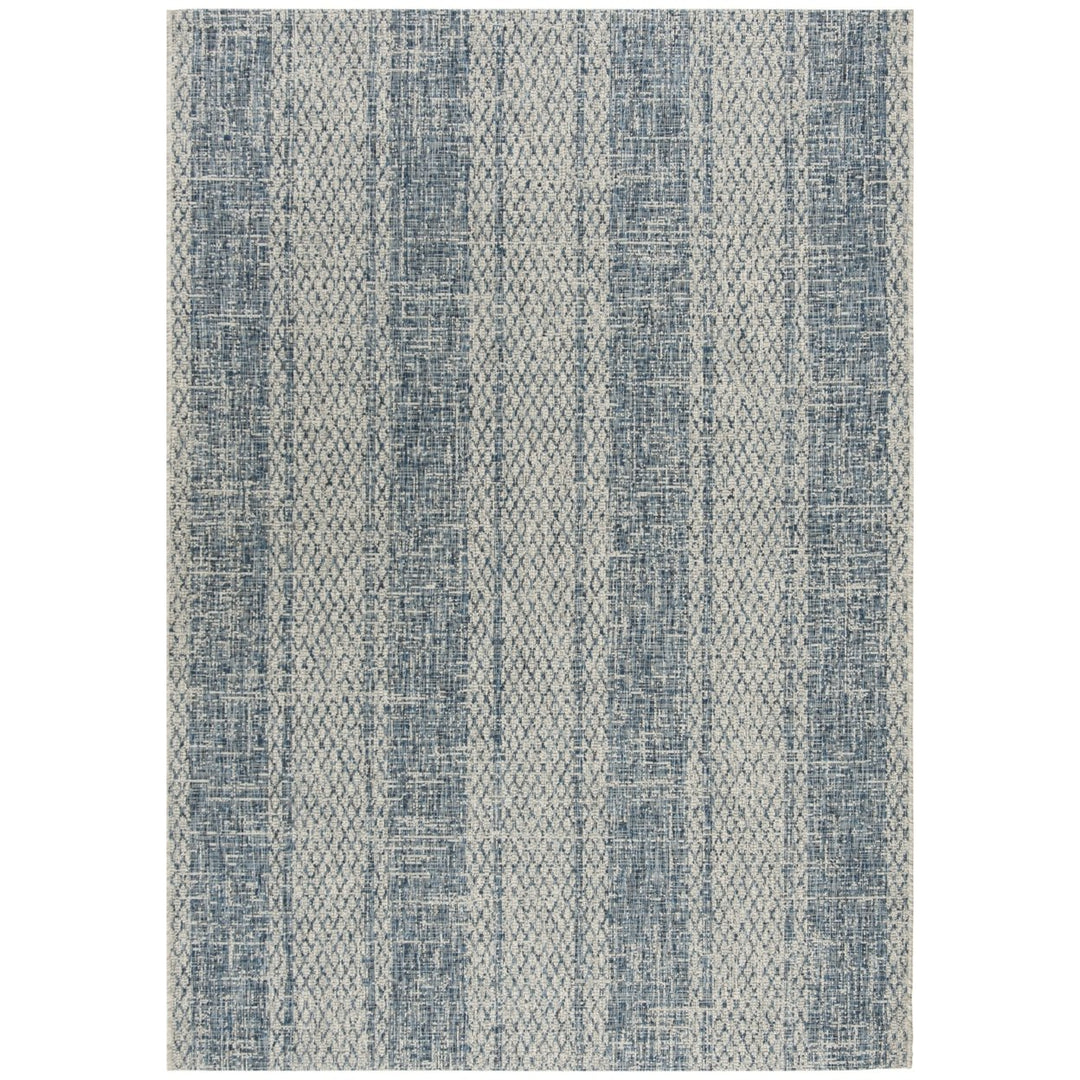 SAFAVIEH Outdoor CY8736-36812 Courtyard Light Grey / Blue Rug Image 1