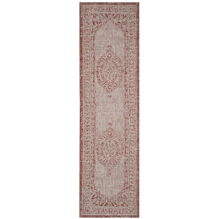 SAFAVIEH Outdoor CY8751-36512 Courtyard Lt Beige / Terracotta Rug Image 1