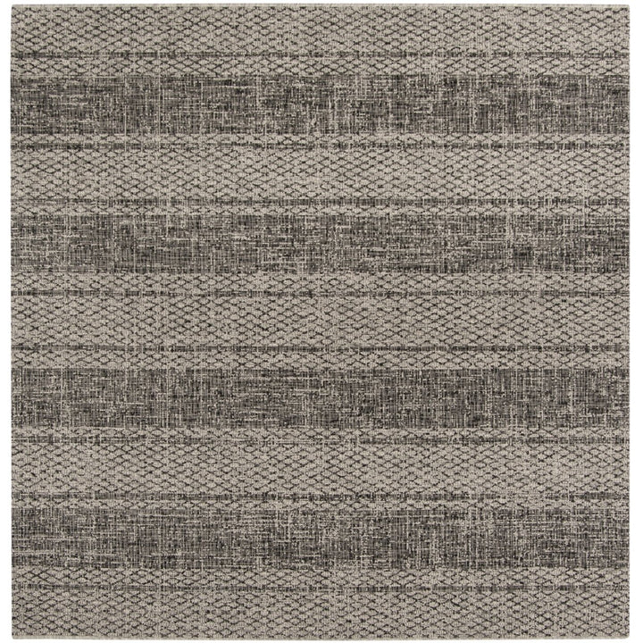 SAFAVIEH Outdoor CY8736-37612 Courtyard Light Grey / Black Rug Image 1