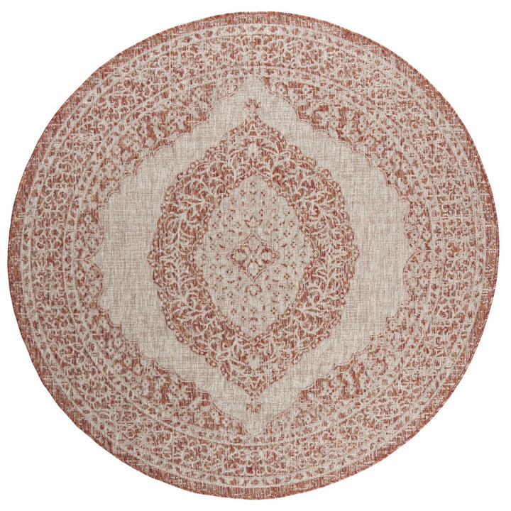 SAFAVIEH Outdoor CY8751-36512 Courtyard Lt Beige / Terracotta Rug Image 1