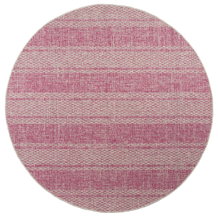 SAFAVIEH Outdoor CY8736-39712 Courtyard Light Grey / Fuchsia Rug Image 1