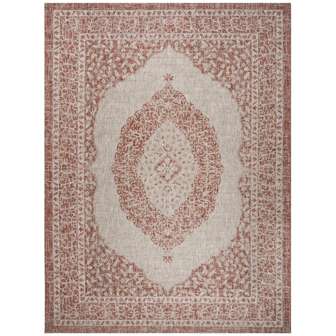 SAFAVIEH Outdoor CY8751-36512 Courtyard Lt Beige / Terracotta Rug Image 1