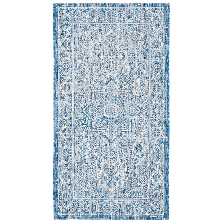 SAFAVIEH Outdoor CY8763-36821 Courtyard Navy / Light Grey Rug Image 1