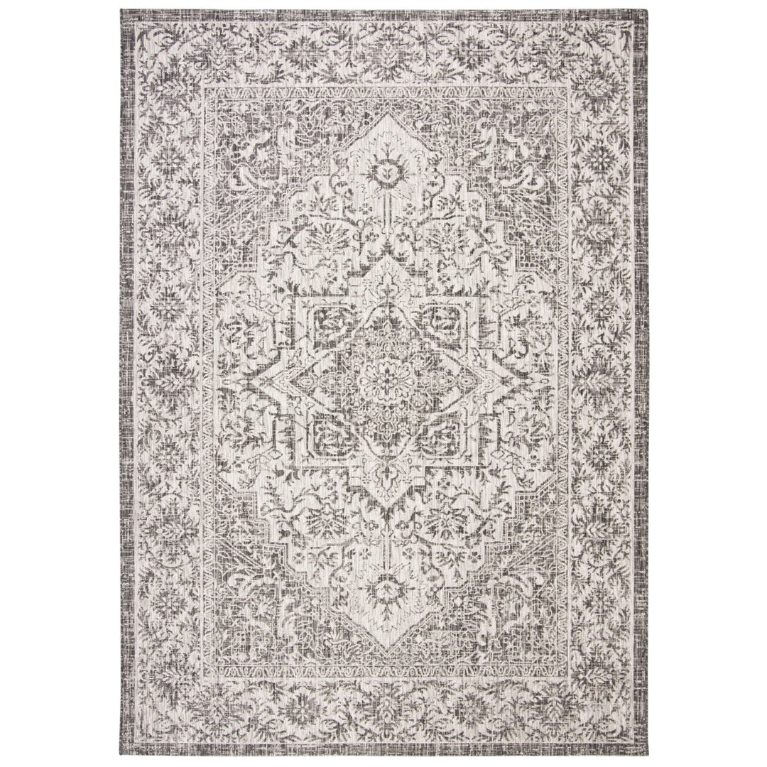 SAFAVIEH Indoor Outdoor CY8763-376 Courtyard Slate / Grey Rug Image 1