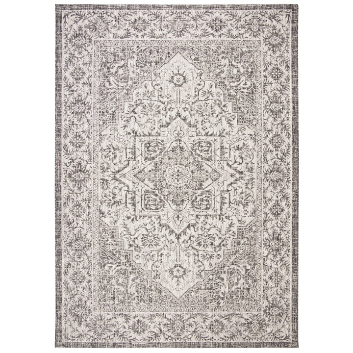 SAFAVIEH Indoor Outdoor CY8763-376 Courtyard Slate / Grey Rug Image 1