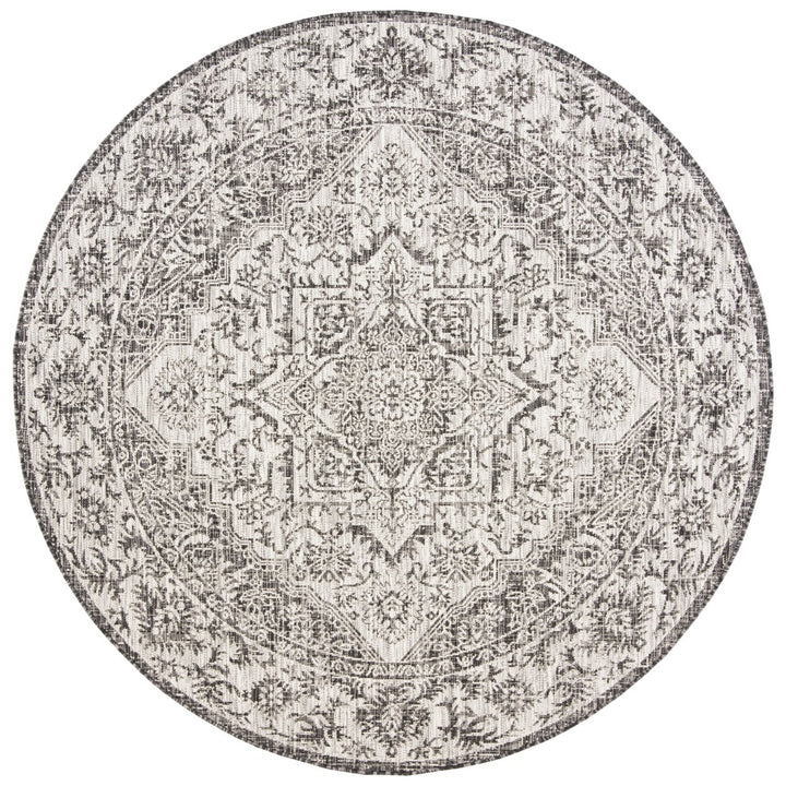 SAFAVIEH Indoor Outdoor CY8763-376 Courtyard Slate / Grey Rug Image 1