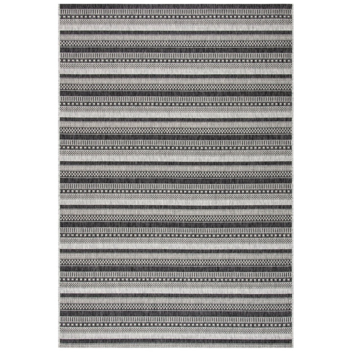 SAFAVIEH Outdoor CY8784-37612 Courtyard Black / Grey Rug Image 1