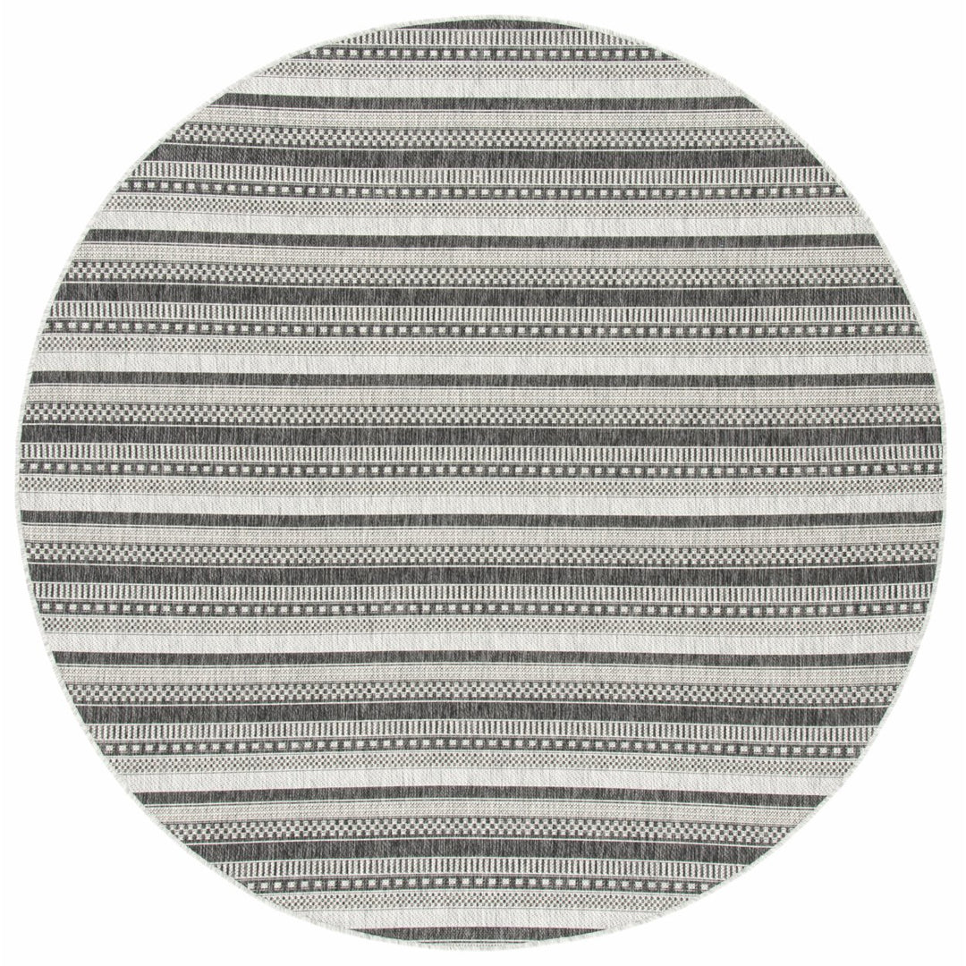 SAFAVIEH Outdoor CY8784-37612 Courtyard Black / Grey Rug Image 1