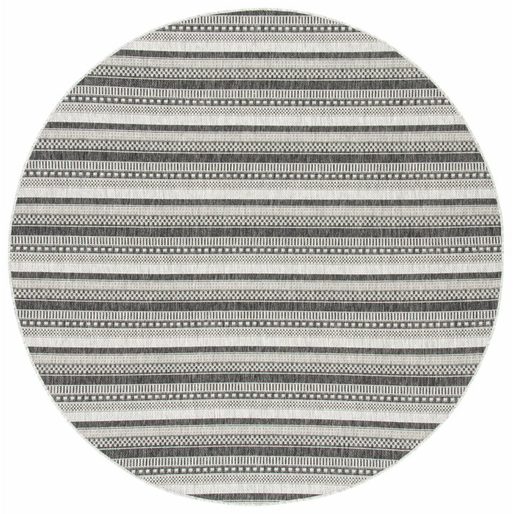 SAFAVIEH Outdoor CY8784-37612 Courtyard Black / Grey Rug Image 1