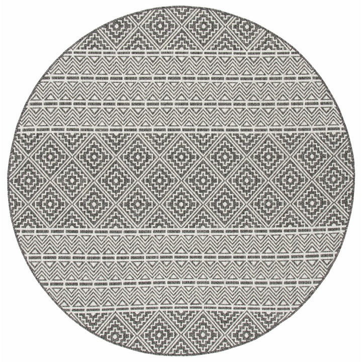 SAFAVIEH Outdoor CY8787-37621 Courtyard Black / Grey Rug Image 1