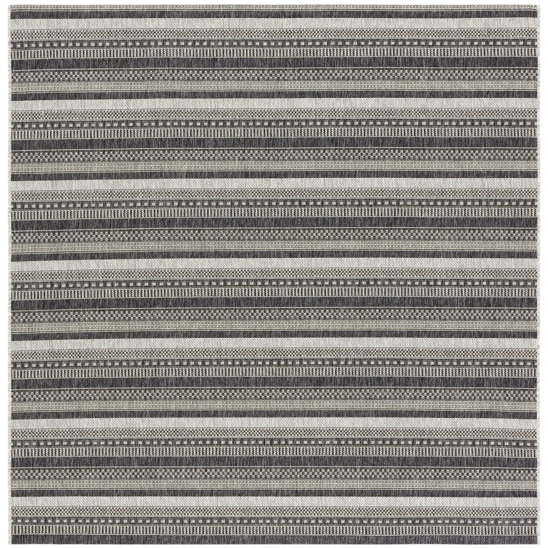 SAFAVIEH Outdoor CY8784-37612 Courtyard Black / Grey Rug Image 1