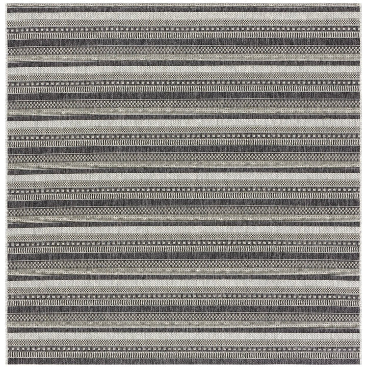 SAFAVIEH Outdoor CY8784-37612 Courtyard Black / Grey Rug Image 1