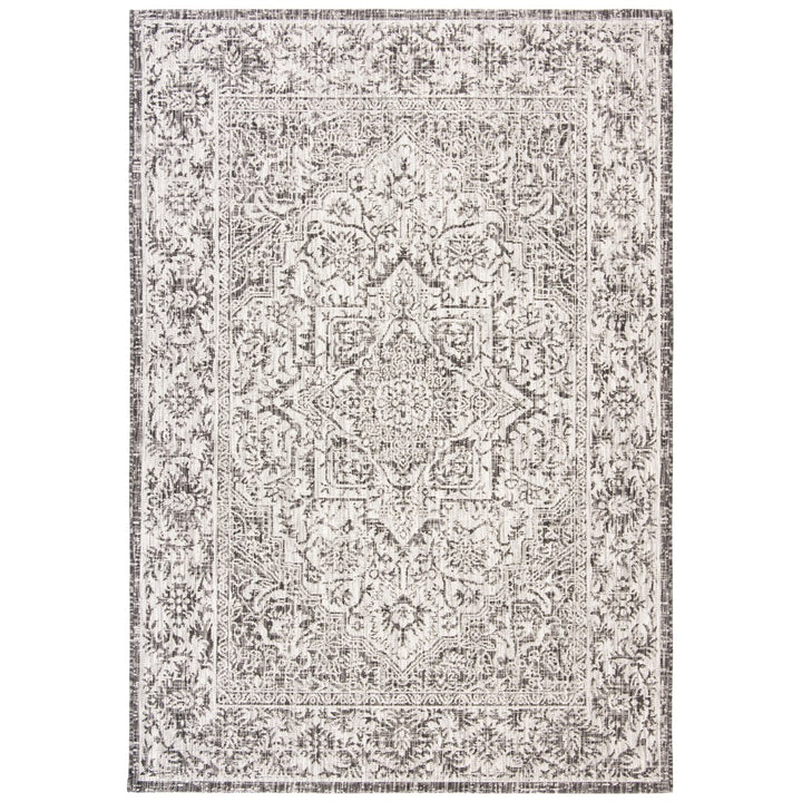 SAFAVIEH Indoor Outdoor CY8763-376 Courtyard Slate / Grey Rug Image 1