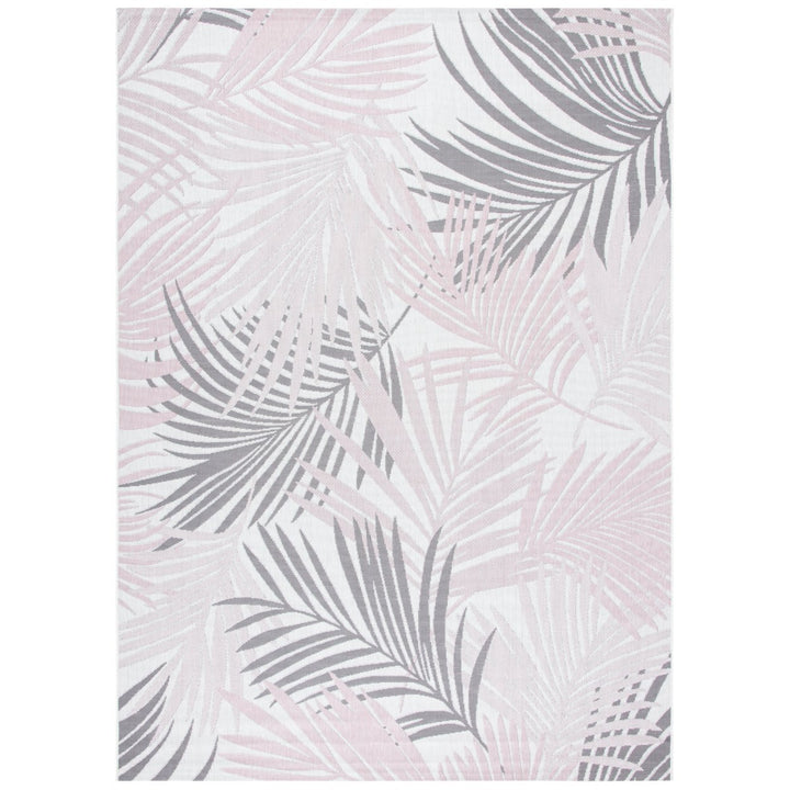 SAFAVIEH Outdoor CY8837-56212 Courtyard Ivory / Pink Rug Image 1