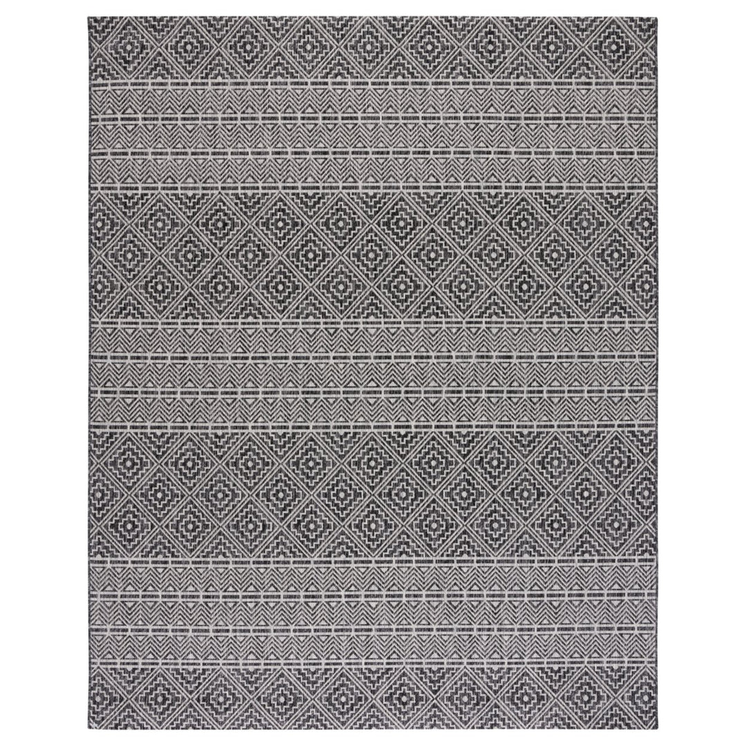 SAFAVIEH Outdoor CY8787-37621 Courtyard Black / Grey Rug Image 1