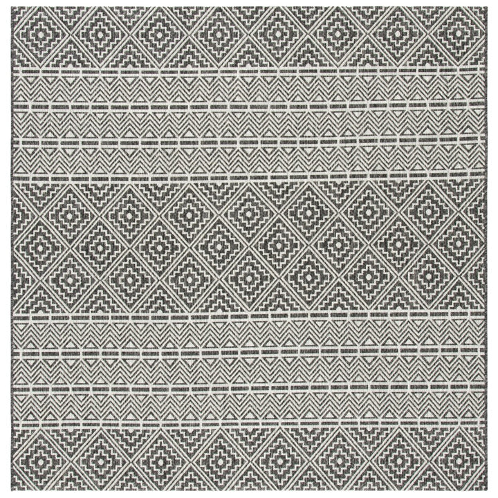 SAFAVIEH Outdoor CY8787-37621 Courtyard Black / Grey Rug Image 1