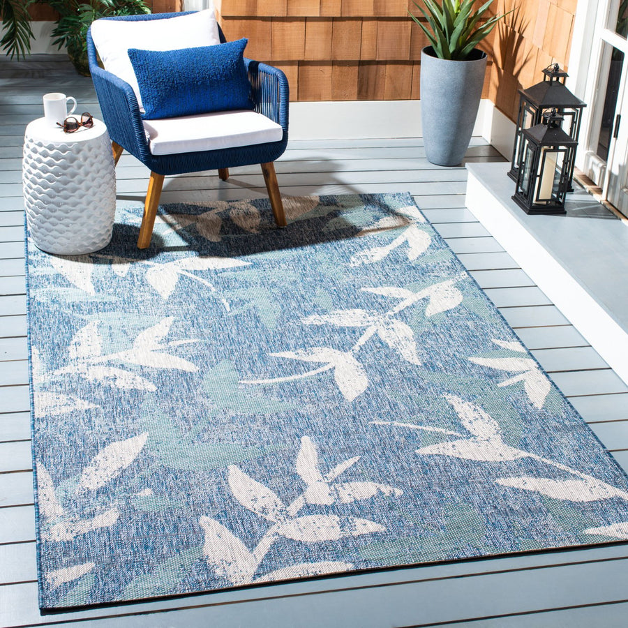 SAFAVIEH Outdoor CY8841-36821 Courtyard Navy / Blue Rug Image 1