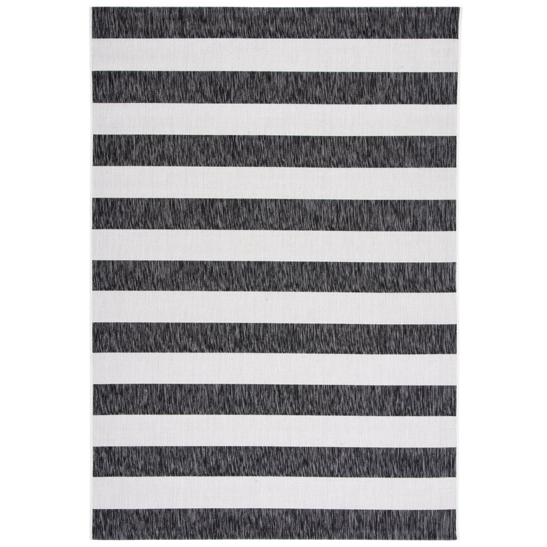 SAFAVIEH Outdoor CY8812-53712 Courtyard Ivory / Black Rug Image 1