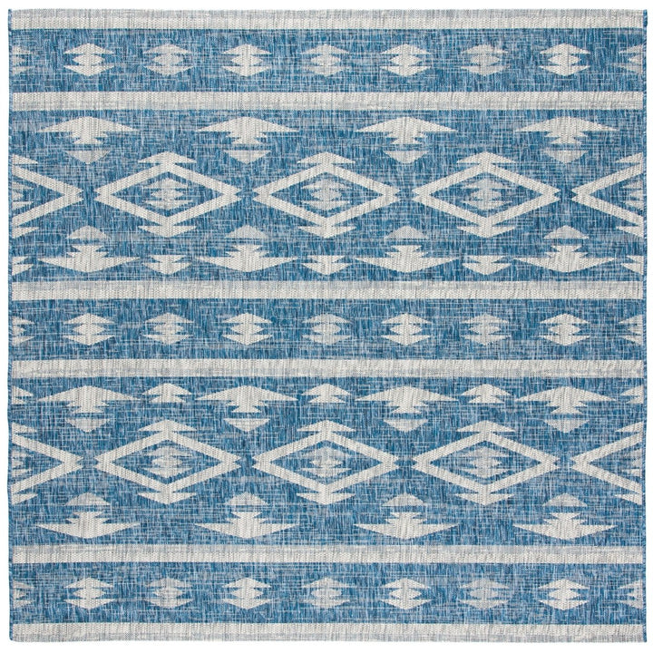 SAFAVIEH Outdoor CY8863-36821 Courtyard Navy / Grey Rug Image 1