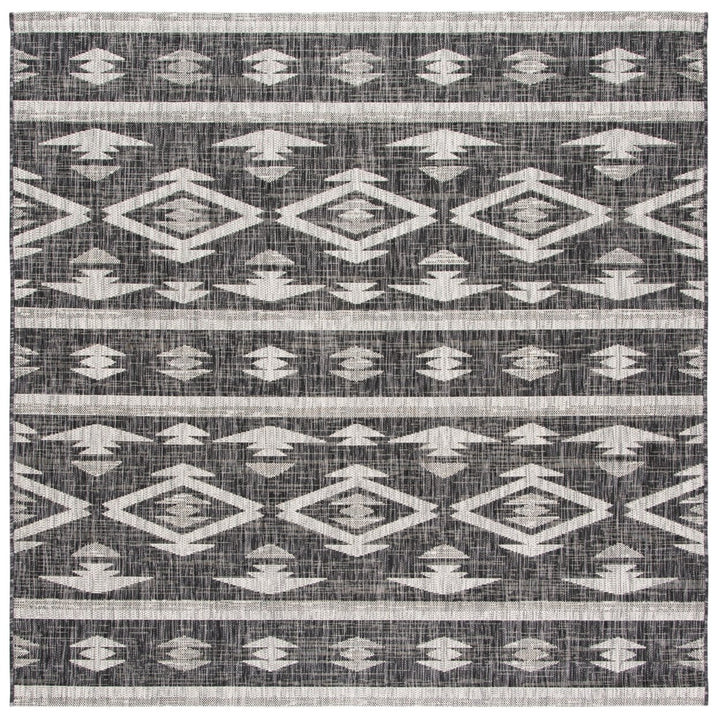 SAFAVIEH Outdoor CY8863-37621 Courtyard Black / Grey Rug Image 7