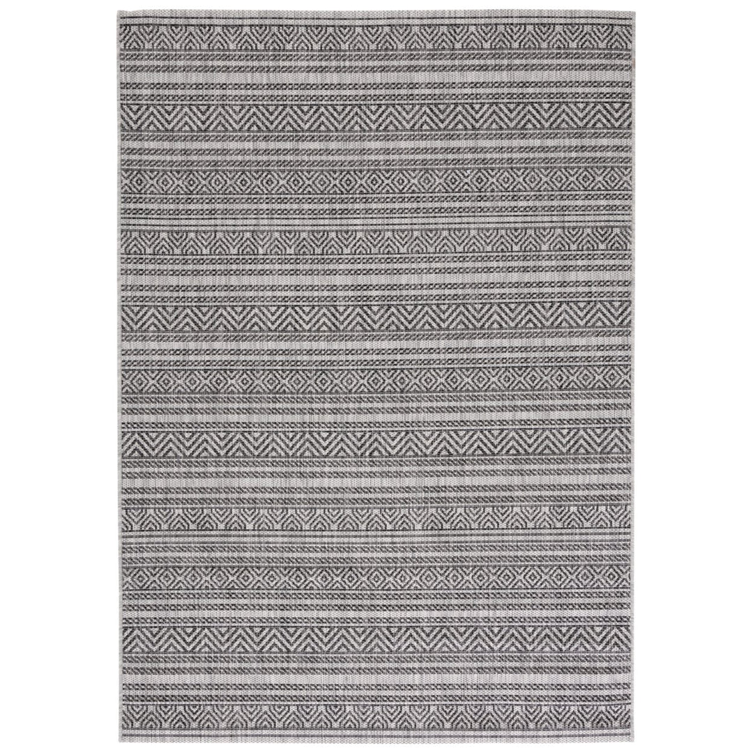 SAFAVIEH Outdoor CY8866-37612 Courtyard Black / Grey Rug Image 1