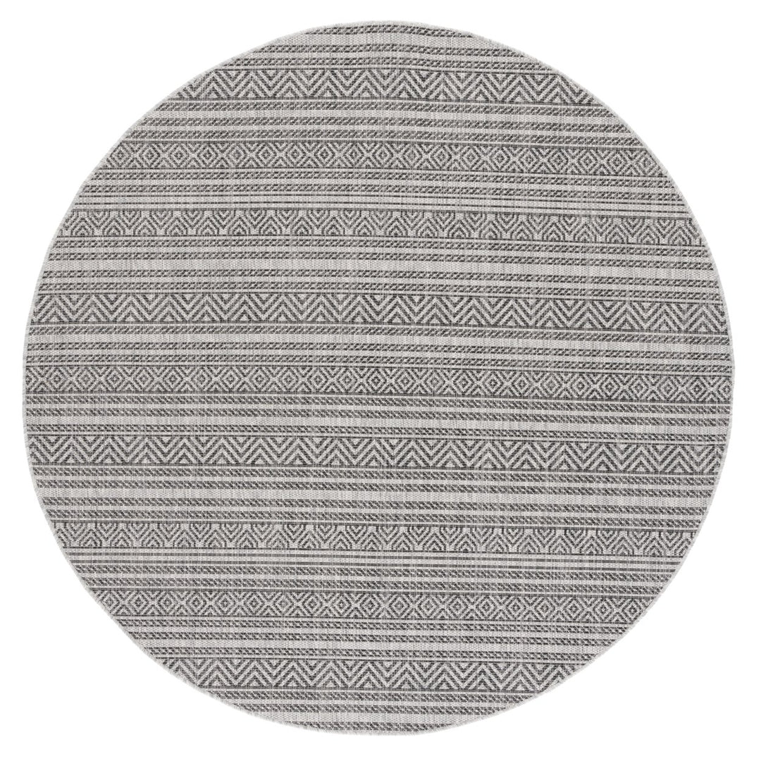 SAFAVIEH Outdoor CY8866-37612 Courtyard Black / Grey Rug Image 1