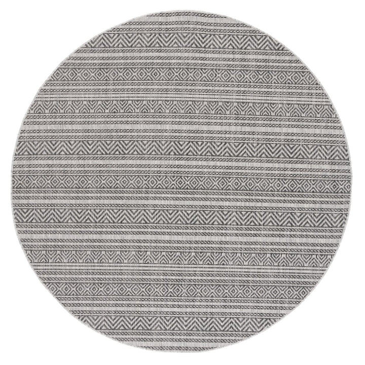 SAFAVIEH Outdoor CY8866-37612 Courtyard Black / Grey Rug Image 1