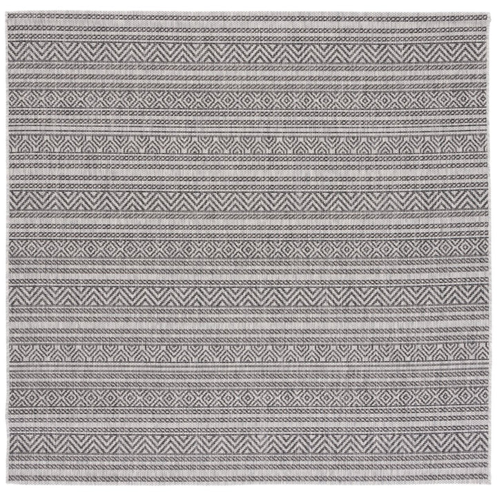 SAFAVIEH Outdoor CY8866-37612 Courtyard Black / Grey Rug Image 1