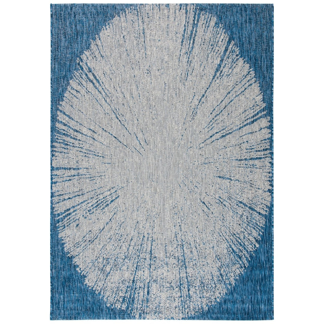 SAFAVIEH Outdoor CY8893-36821 Courtyard Navy / Grey Rug Image 1