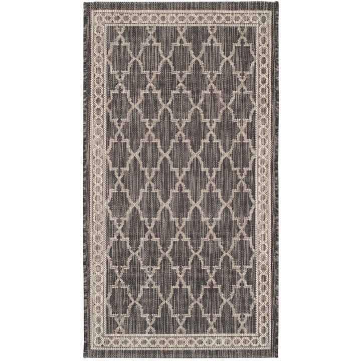 SAFAVIEH Outdoor CY8871-36621 Courtyard Black / Beige Rug Image 8