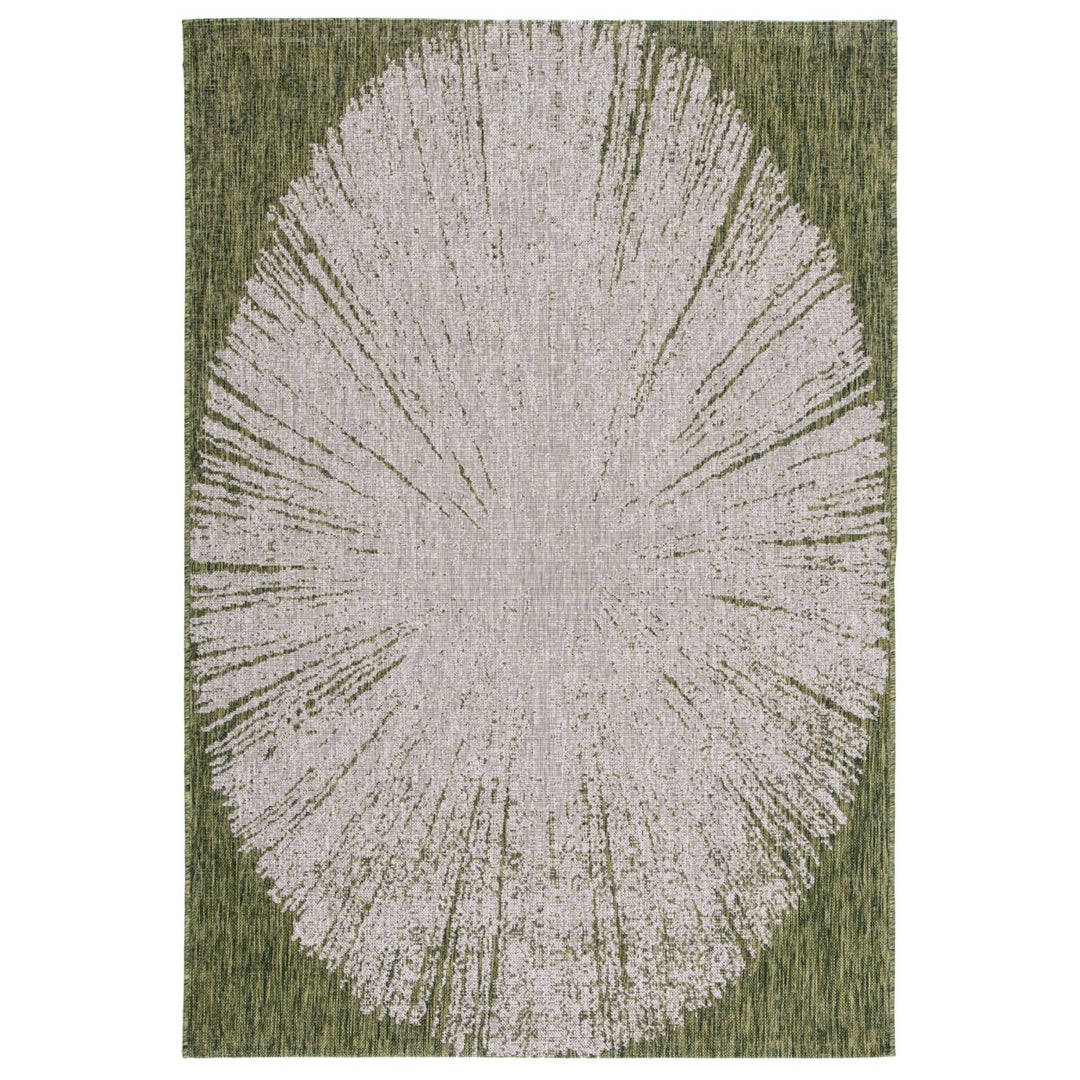 SAFAVIEH Outdoor CY8893-37921 Courtyard Beige / Dark Green Rug Image 1