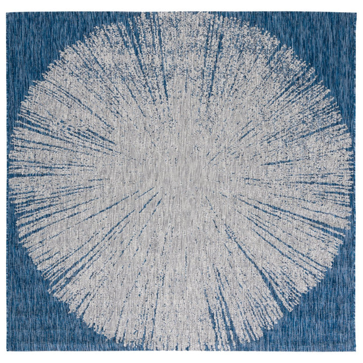 SAFAVIEH Outdoor CY8893-36821 Courtyard Navy / Grey Rug Image 1