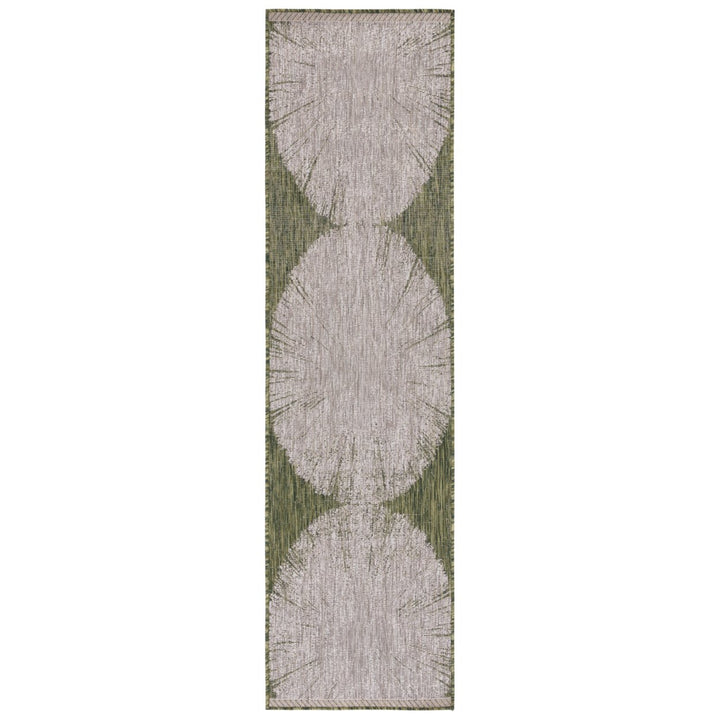 SAFAVIEH Outdoor CY8893-37921 Courtyard Beige / Dark Green Rug Image 1