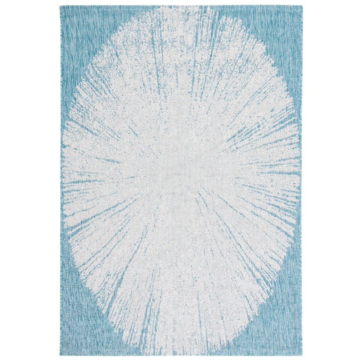 SAFAVIEH Outdoor CY8893-53621 Courtyard Beige / Aqua Rug Image 1