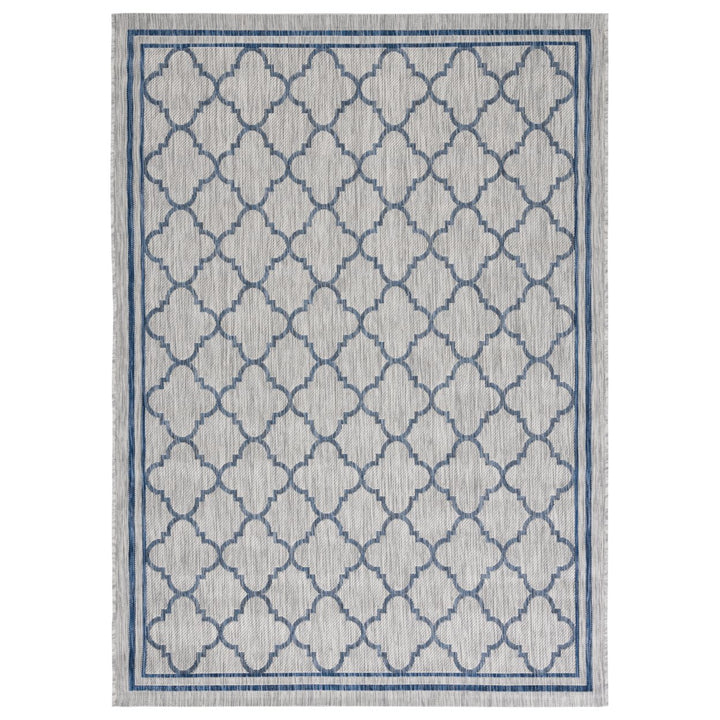 SAFAVIEH Outdoor CY8918-36812 Courtyard Grey / Navy Rug Image 1