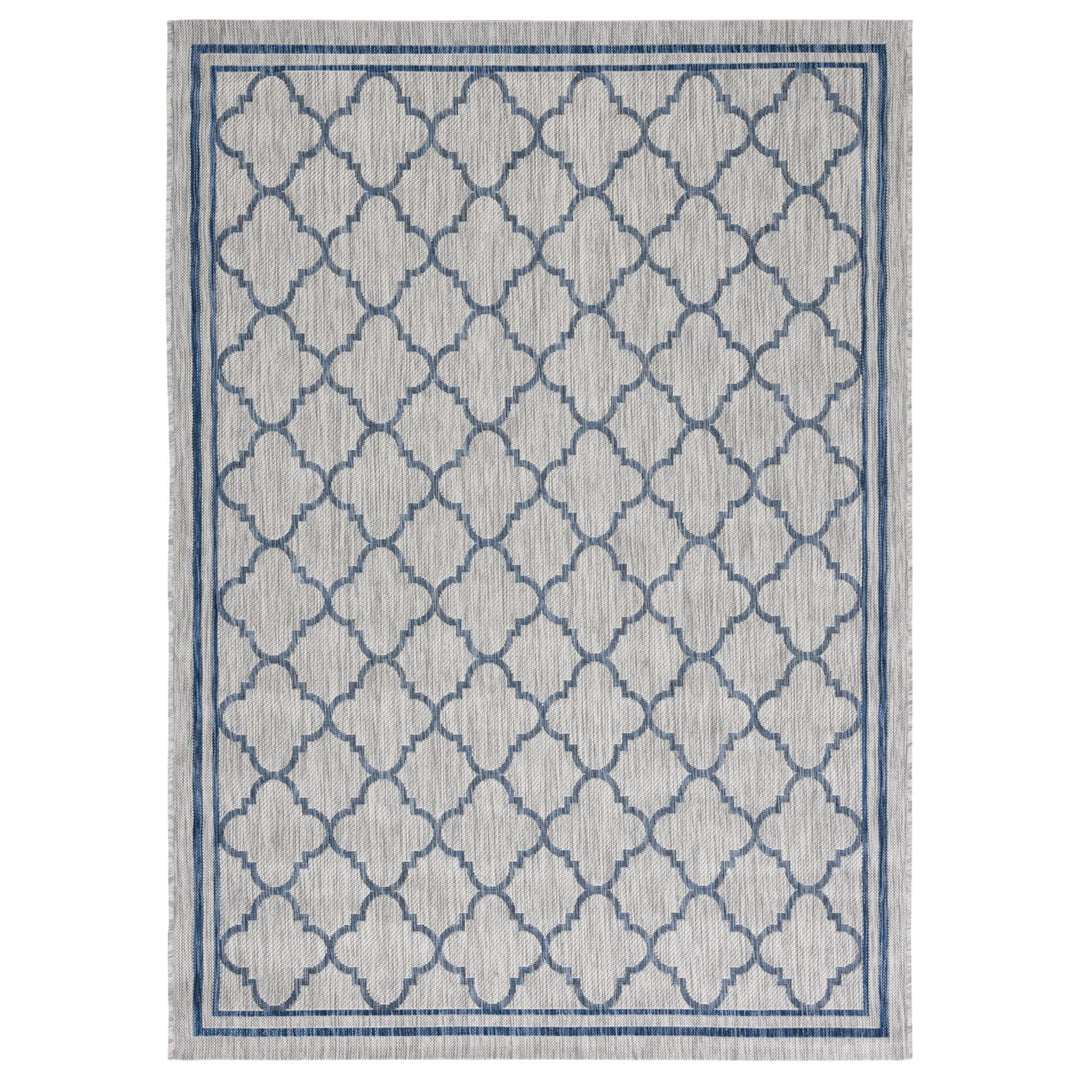 SAFAVIEH Outdoor CY8918-36812 Courtyard Grey / Navy Rug Image 1