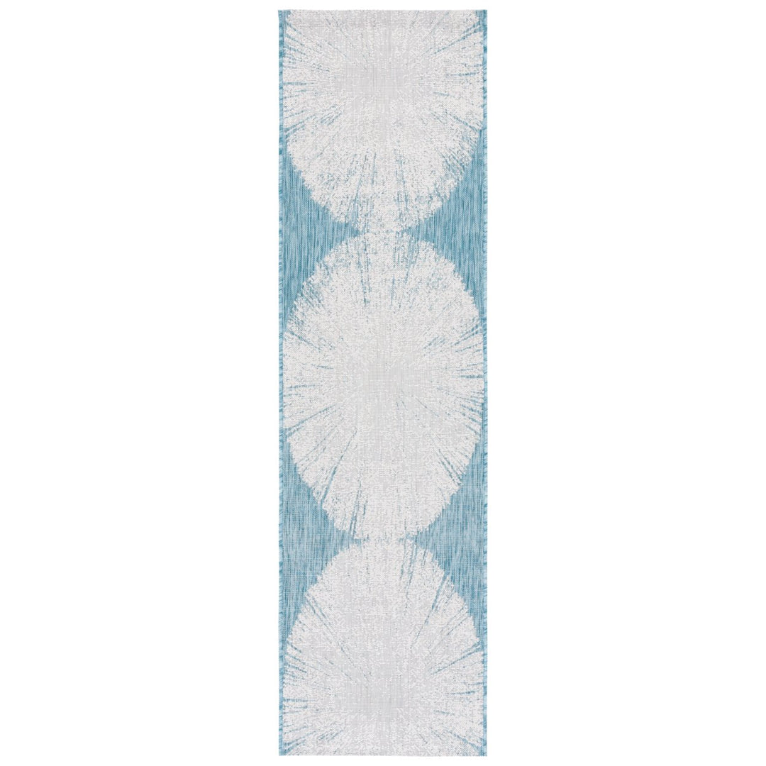 SAFAVIEH Outdoor CY8893-53621 Courtyard Beige / Aqua Rug Image 1