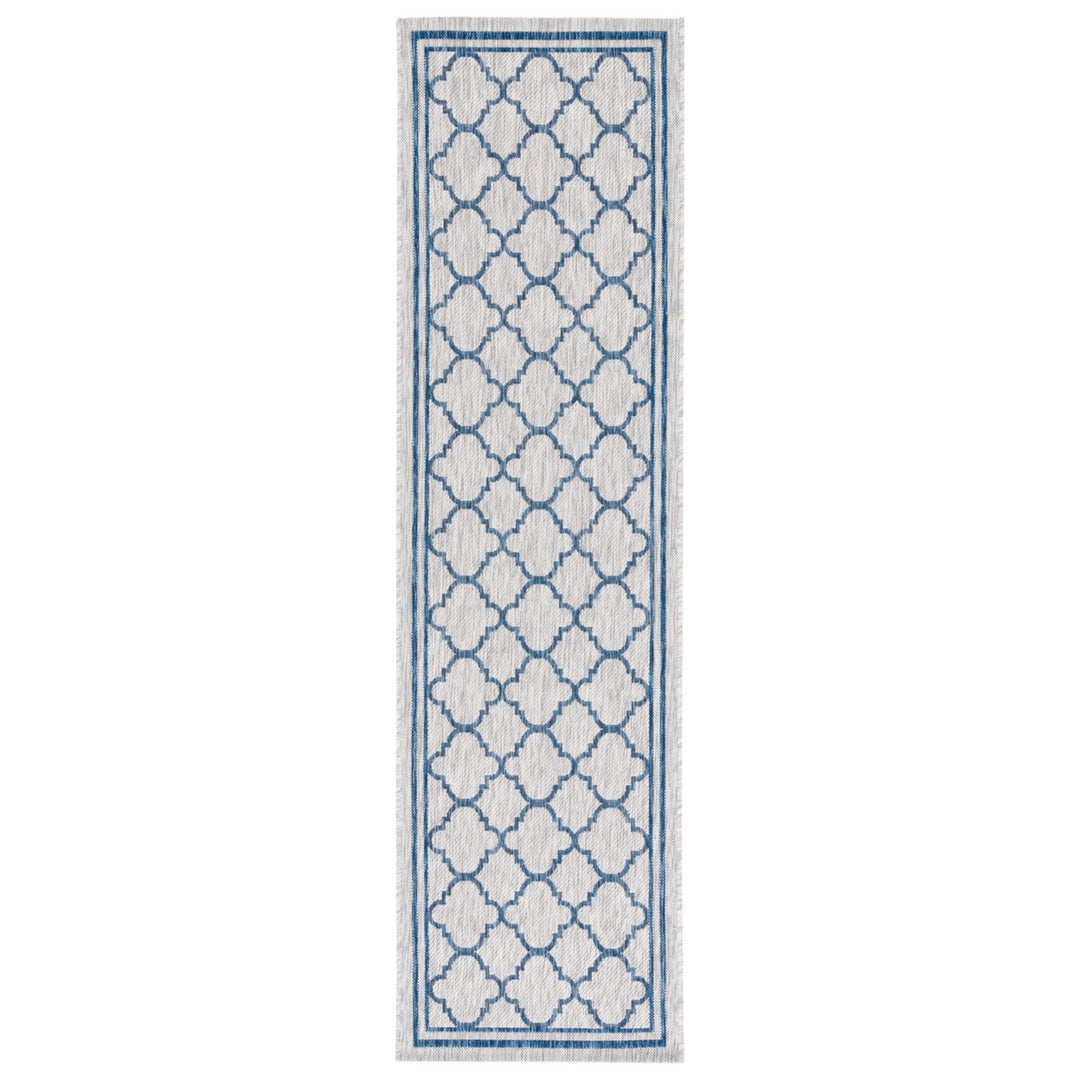 SAFAVIEH Outdoor CY8918-36812 Courtyard Grey / Navy Rug Image 1