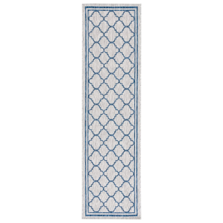 SAFAVIEH Outdoor CY8918-36812 Courtyard Grey / Navy Rug Image 1