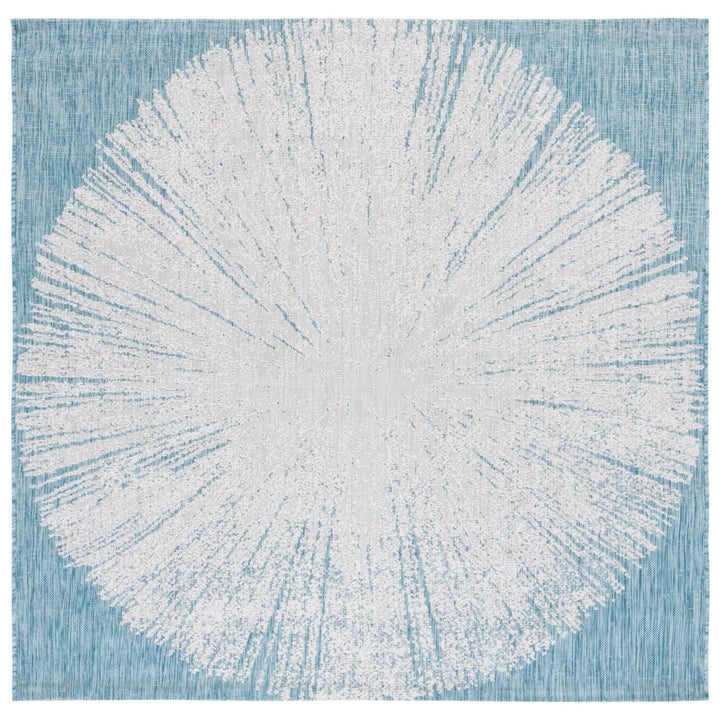 SAFAVIEH Outdoor CY8893-53621 Courtyard Beige / Aqua Rug Image 1