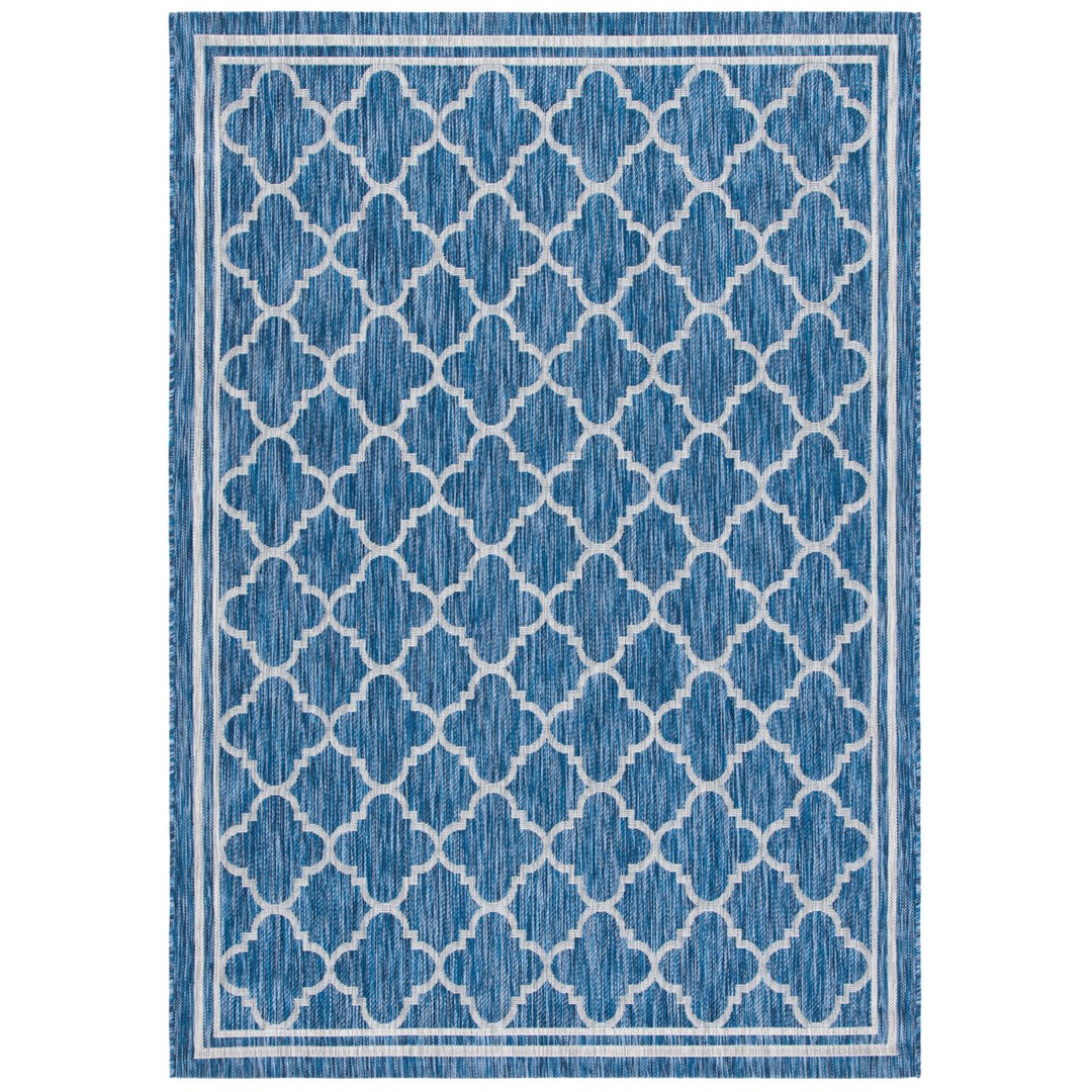 SAFAVIEH Outdoor CY8918-36821 Courtyard Navy / Grey Rug Image 1