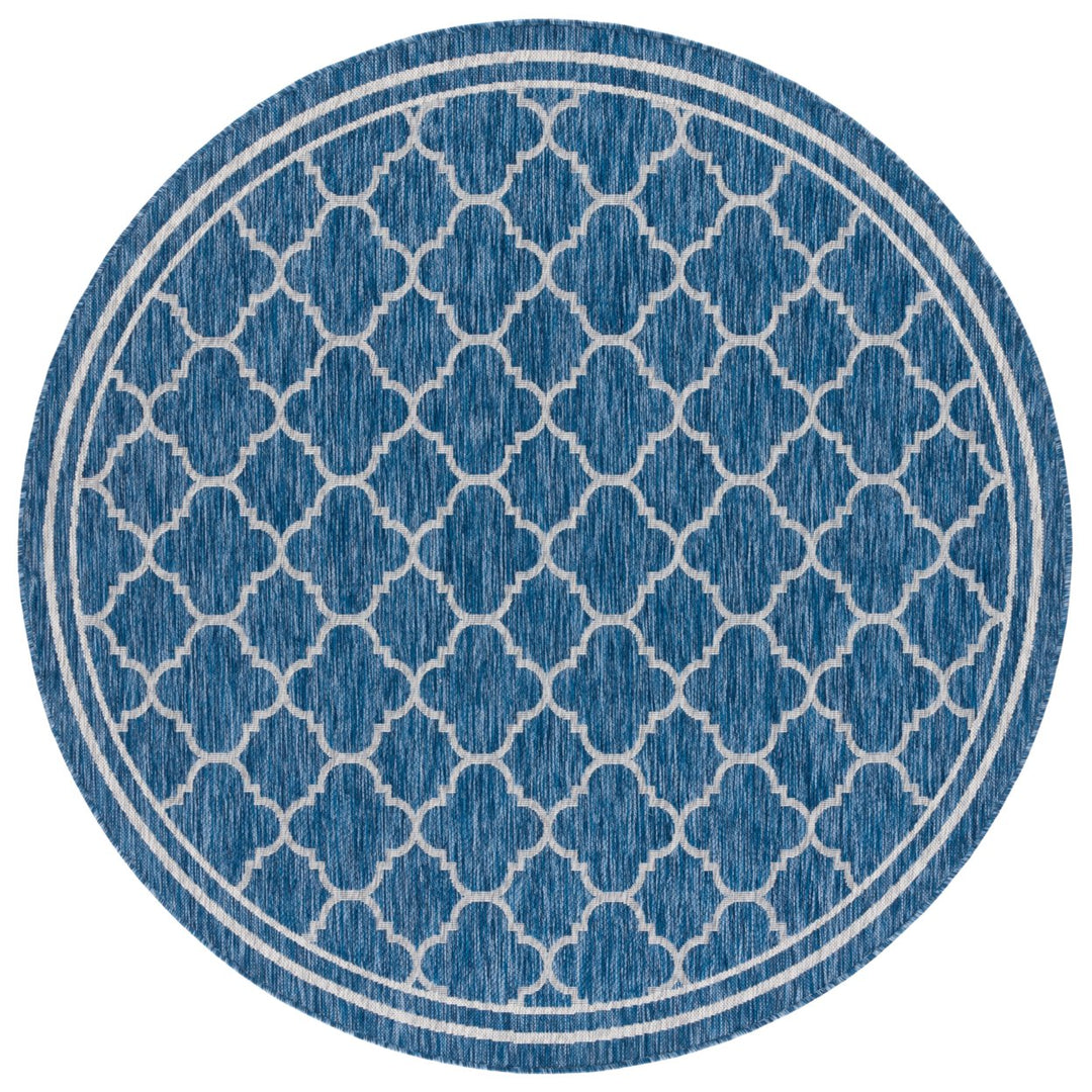 SAFAVIEH Outdoor CY8918-36821 Courtyard Navy / Grey Rug Image 1