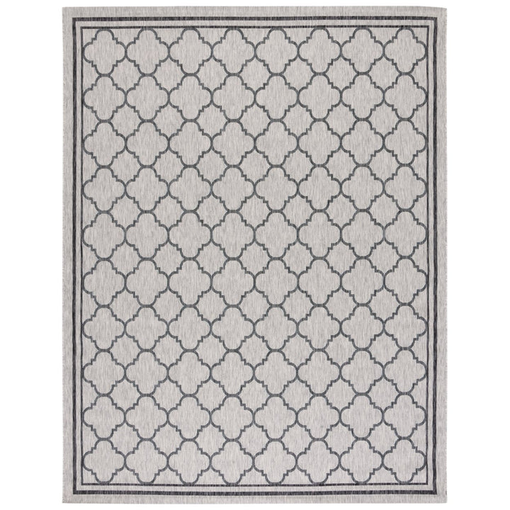 SAFAVIEH Outdoor CY8918-37612 Courtyard Light Grey / Black Rug Image 1