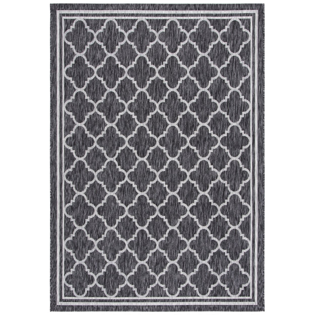 SAFAVIEH Outdoor CY8918-37621 Courtyard Black Charcoal Rug Image 1