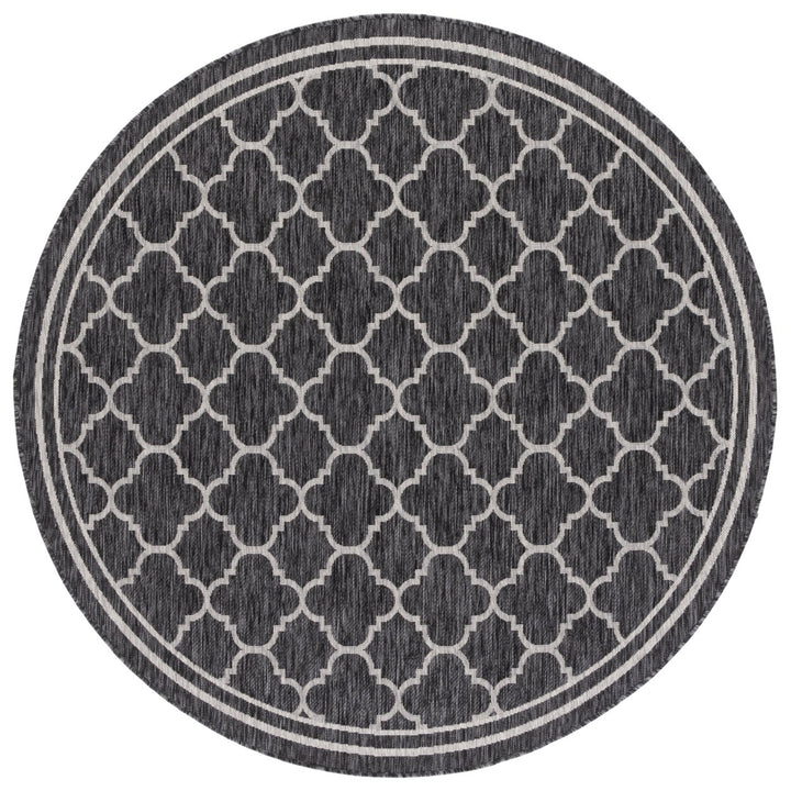 SAFAVIEH Outdoor CY8918-37621 Courtyard Black Charcoal Rug Image 1