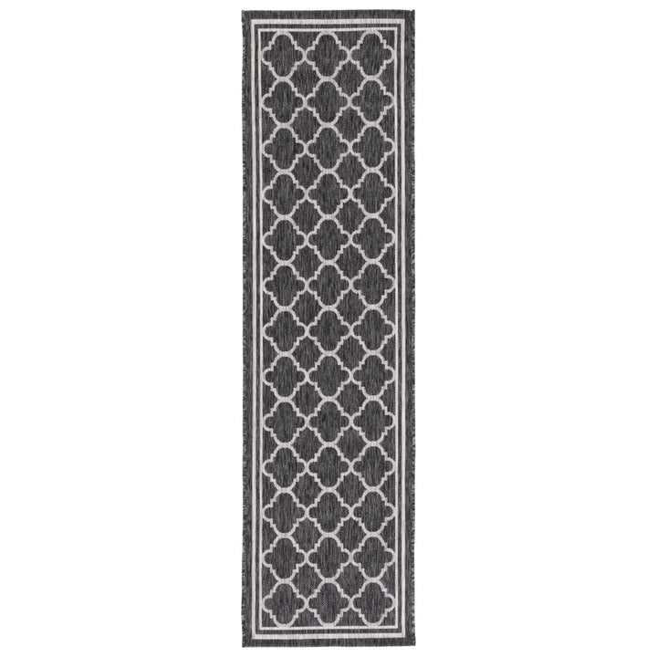 SAFAVIEH Outdoor CY8918-37621 Courtyard Black Charcoal Rug Image 1